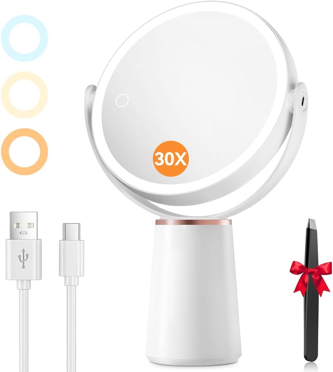 30X LED Makeup Mirror
